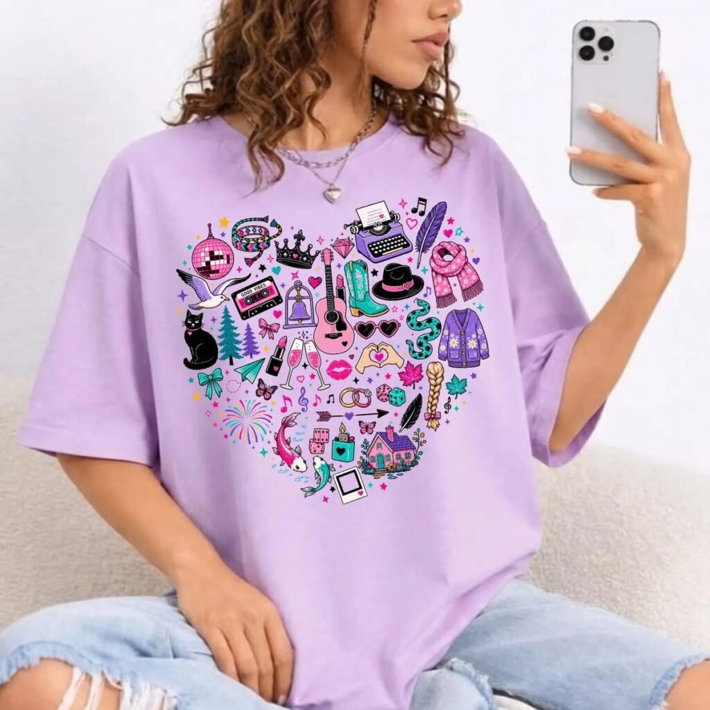 Heart Doodle Collage Tee